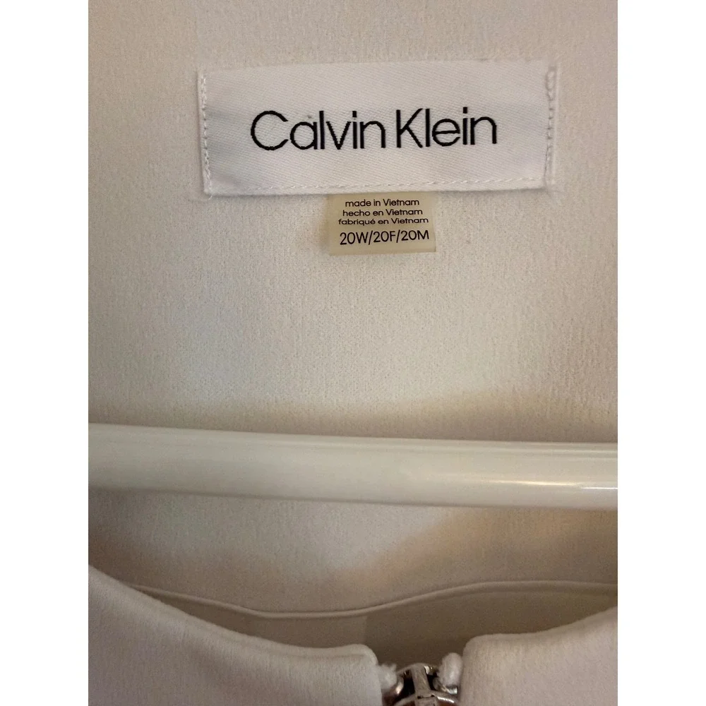 Calvin Klein Zip-Up Suit Separate Jacket‎ Womens Size 20W White Business Casual